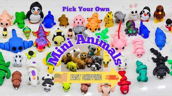 Mini Animals, Valentine Gift, collectible Figures, Pocket pets, party favors